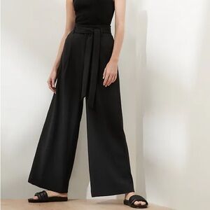 Banana Republic Factory High-Rise Tie Waist Paperbag Wide-Leg Pant M Medium